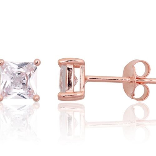 Silver stud earrings with Zirkons