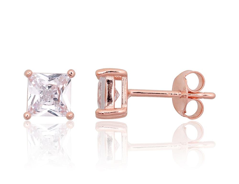 Silver stud earrings with Zirkons