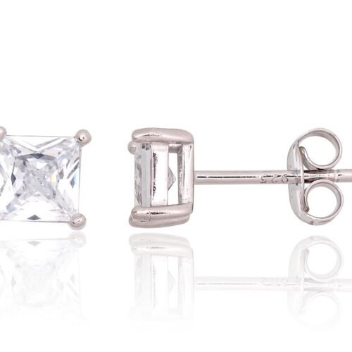Silver stud earrings with Zirkons