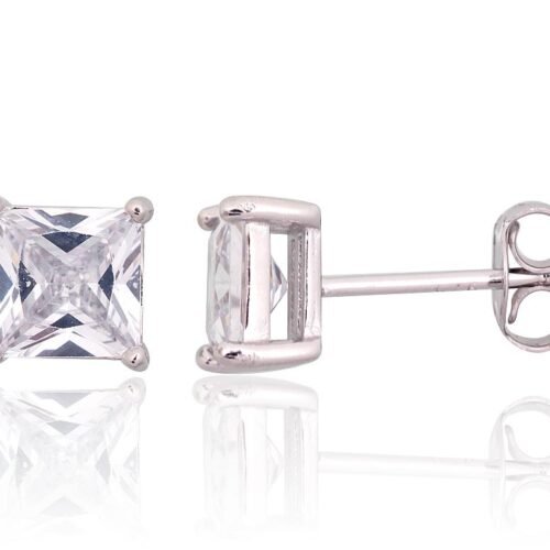 Silver stud earrings with Zirkons