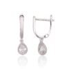 Silver earrings with 'english' lock with Zirkons