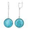 Silver earrings with 'english' lock with Turquoise (Imitation)