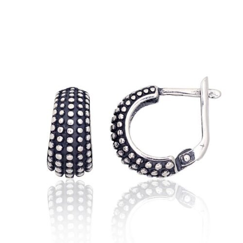 Silver earrings with 'english' lock