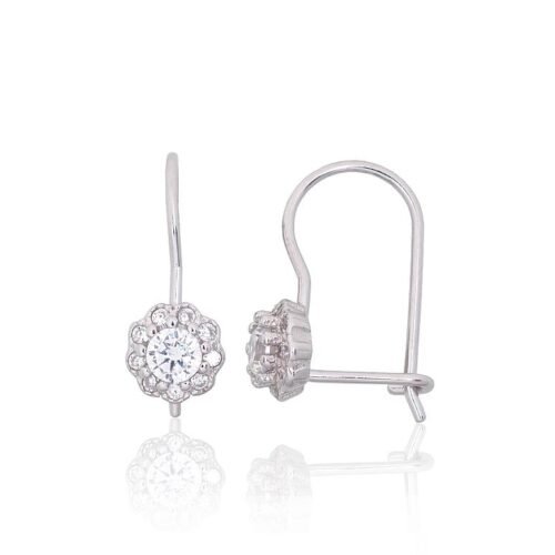 Silver hook earrings with Zirkons