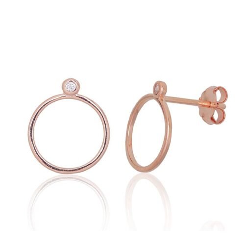 Silver stud earrings with Zirkons