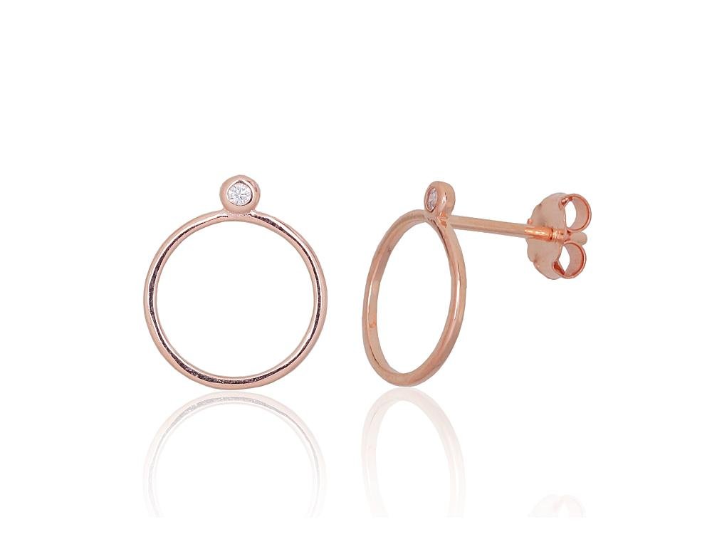 Silver stud earrings with Zirkons