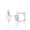 Silver earrings with 'english' lock with Zirkons