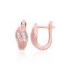 Silver earrings with 'english' lock with Zirkons