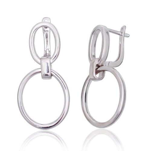 Silver earrings with 'english' lock