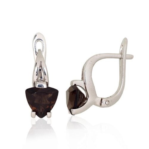 Silver earrings with Smoky Quarz