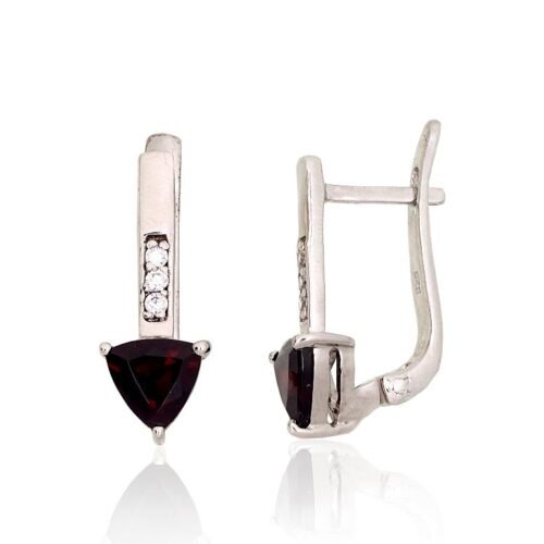 Silver earrings with Zirkons , Garnet