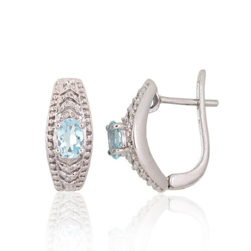 Silver earrings with Sky Blue Topaz