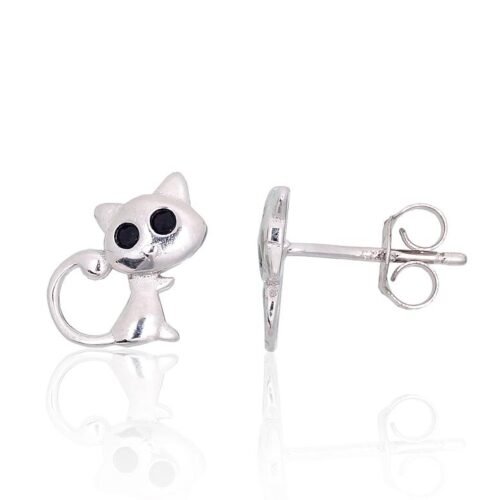 Silver stud earrings with Zirkons