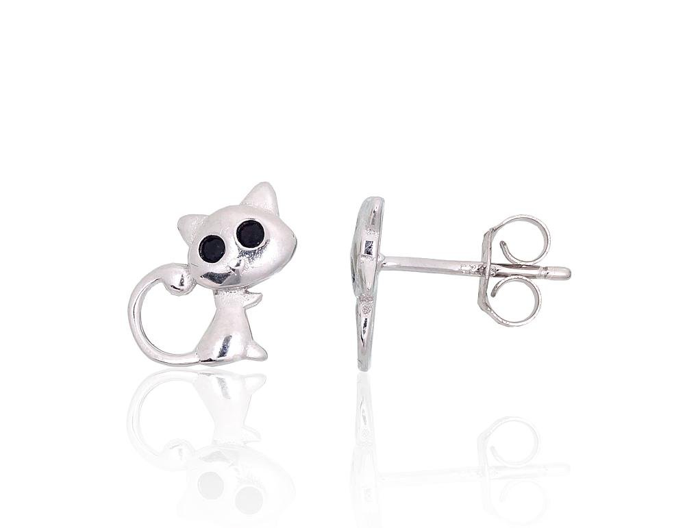Silver stud earrings with Zirkons