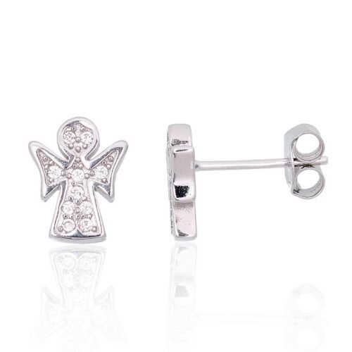 Silver stud earrings with Zirkons