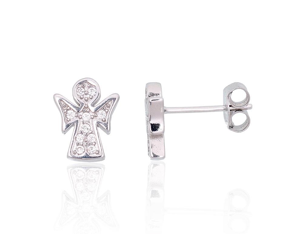 Silver stud earrings with Zirkons