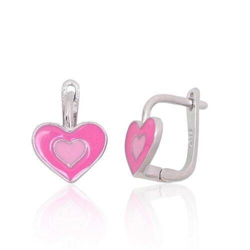 Silver earrings with 'english' lock with Jewelery enamel