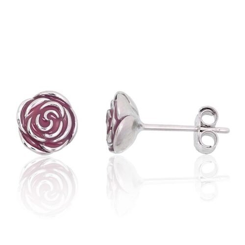 Silver stud earrings with Jewelery enamel