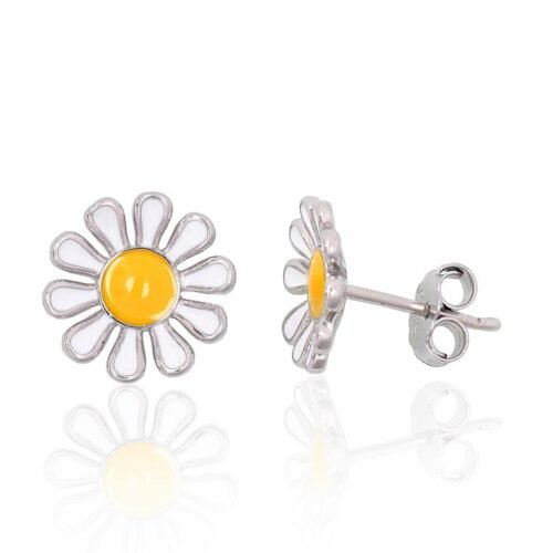 Silver stud earrings with Jewelery enamel