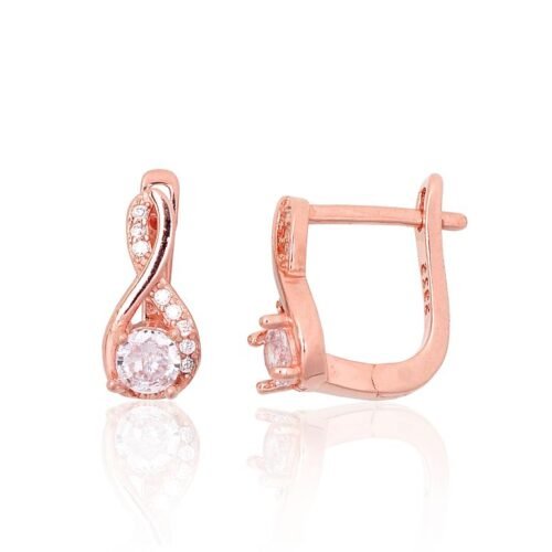 Silver earrings with 'english' lock with Zirkons