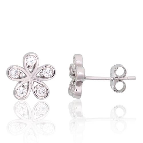 Silver stud earrings with Zirkons