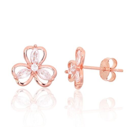 Silver stud earrings with Zirkons