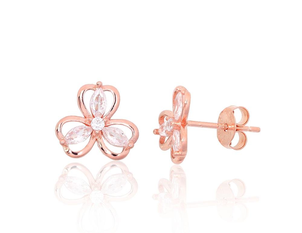 Silver stud earrings with Zirkons