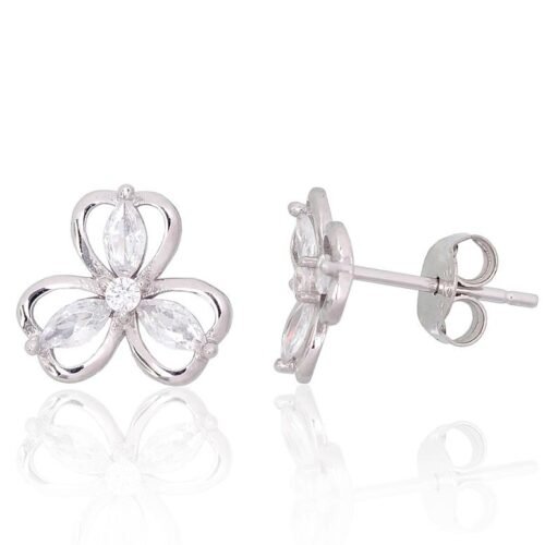 Silver stud earrings with Zirkons