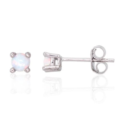 Silver stud earrings with Opalit