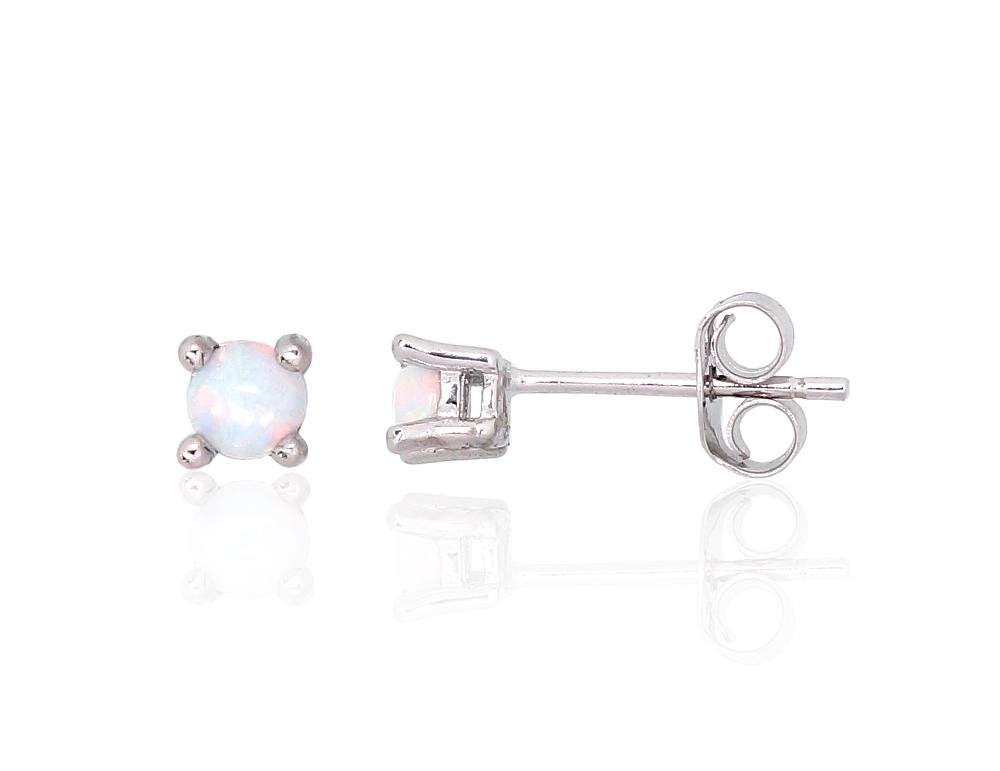 Silver stud earrings with Opalit
