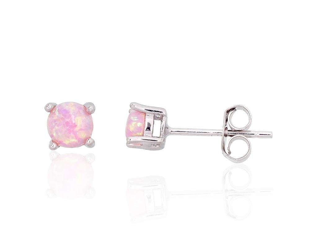 Silver stud earrings with Opalit