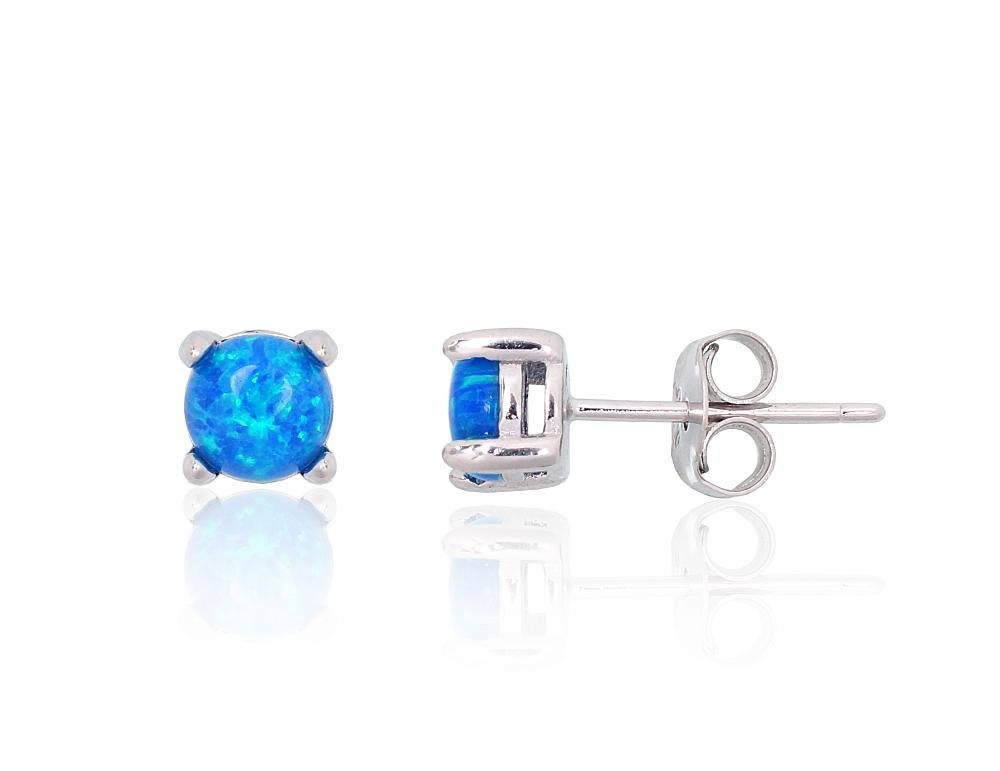 Silver stud earrings with Opalit