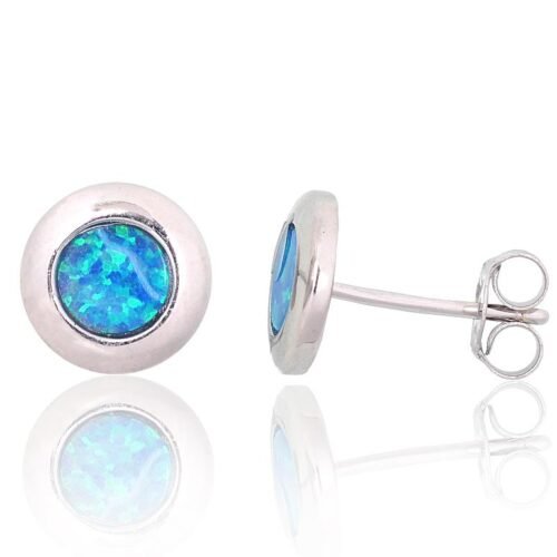 Silver stud earrings with Opalit