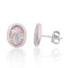 Silver stud earrings with Opalit