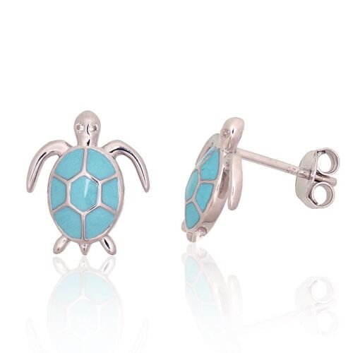 Silver stud earrings with Jewelery enamel
