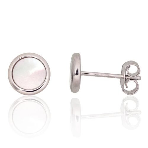 Silver stud earrings with Mother-of-pearl