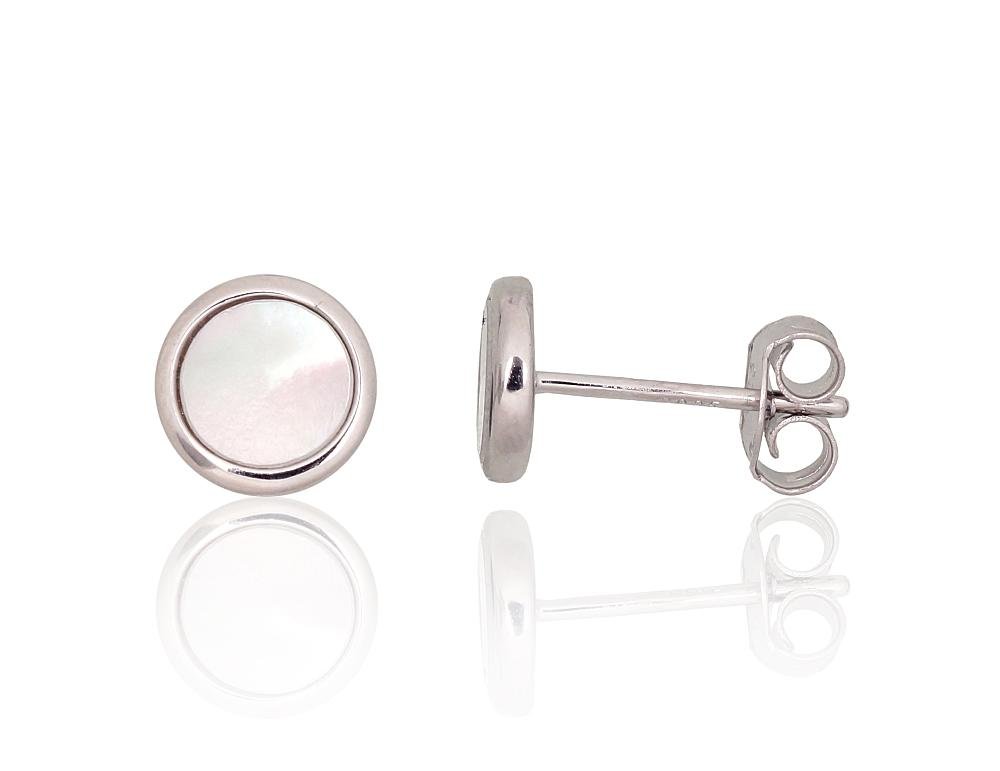 Silver stud earrings with Mother-of-pearl