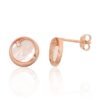Silver stud earrings with Zirkons , Mother-of-pearl