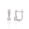 Silver earrings with 'english' lock with Zirkons