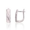 Silver earrings with 'english' lock with Zirkons