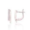 Silver earrings with 'english' lock with Zirkons