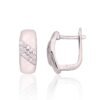 Silver earrings with 'english' lock with Zirkons