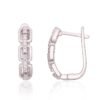 Silver earrings with 'english' lock with Zirkons