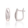 Silver earrings with 'english' lock with Zirkons