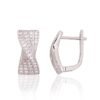 Silver earrings with 'english' lock with Zirkons