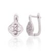 Silver earrings with 'english' lock with Zirkons