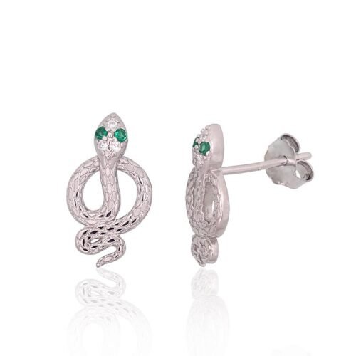 Silver stud earrings with Zirkons