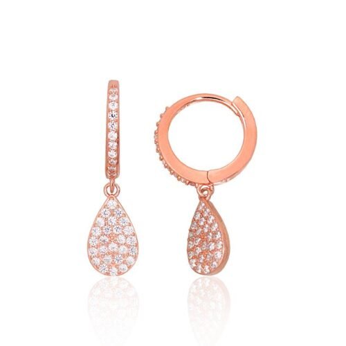 Silver hoop earrings with Zirkons