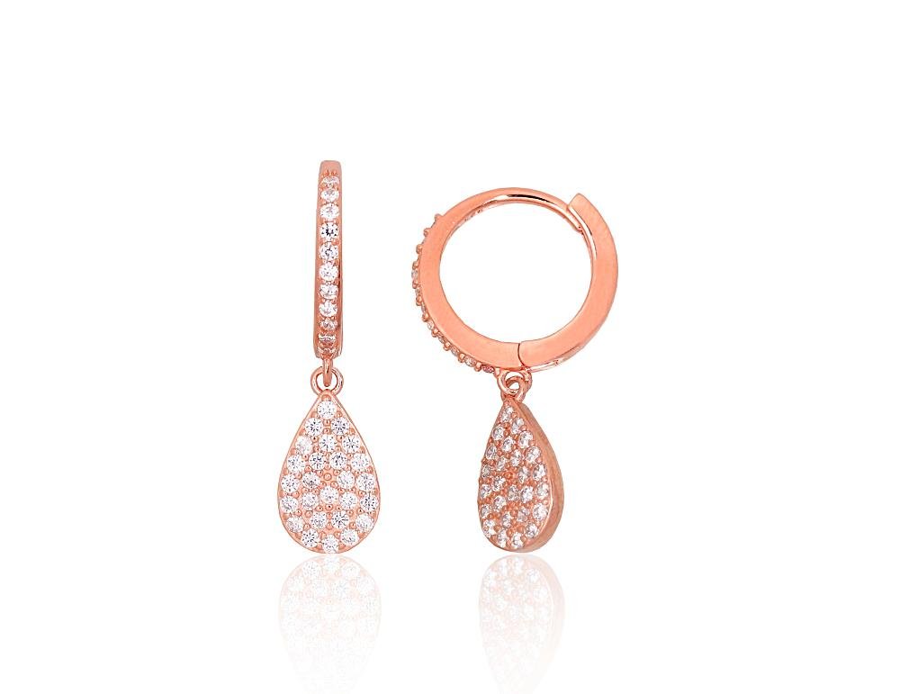 Silver hoop earrings with Zirkons