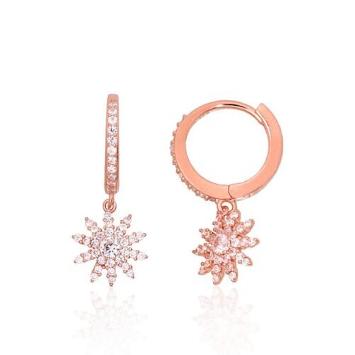 Silver hoop earrings with Zirkons